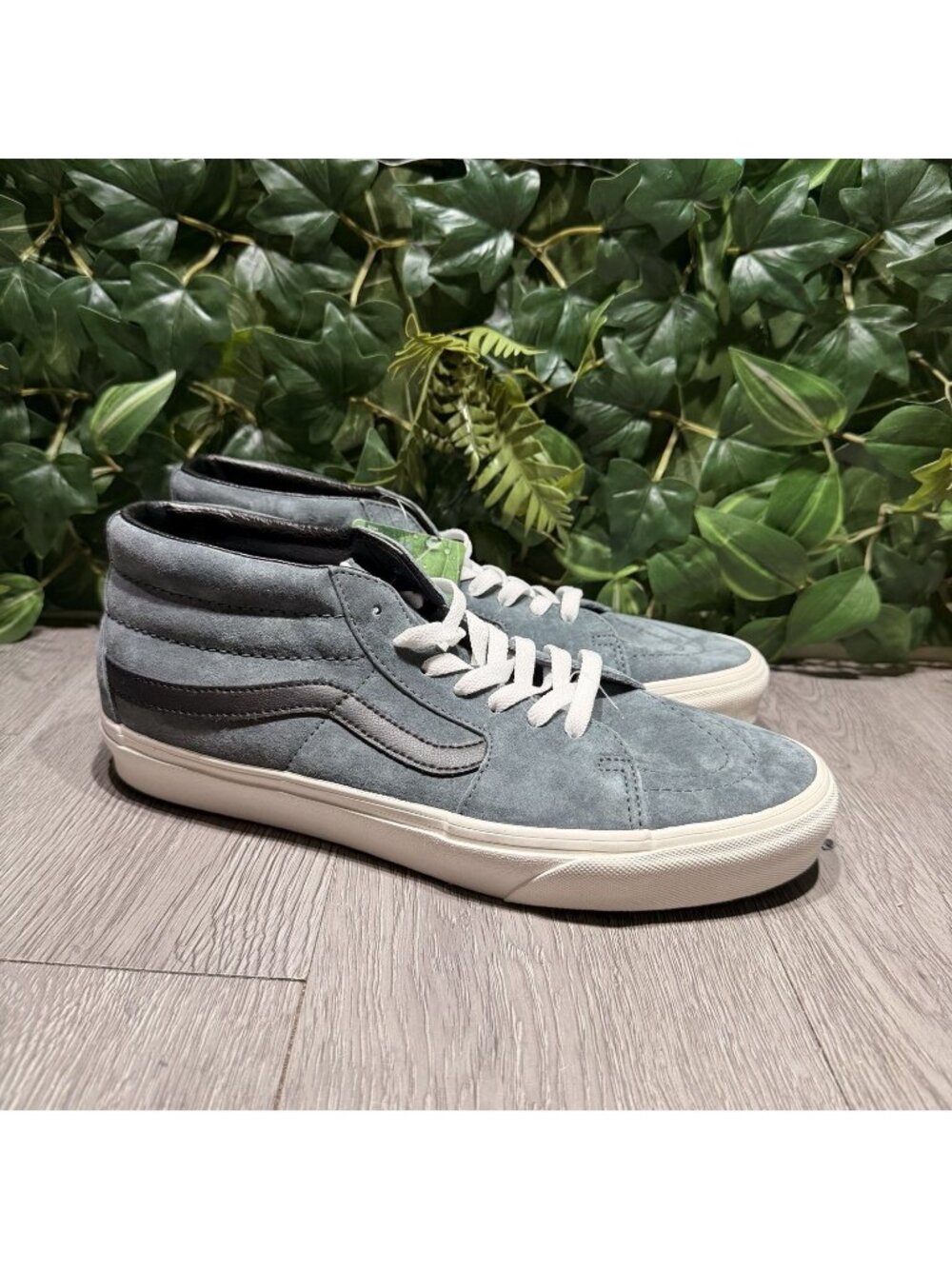 Vans Pig Skin Old Skool Mid Grape Leaf Water Repellent Teal Size 10.5